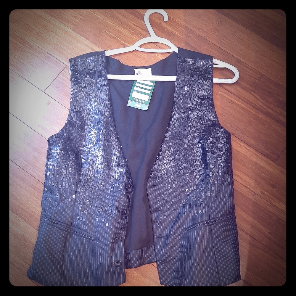 Isabel Forest  Navy Sequin  Vest